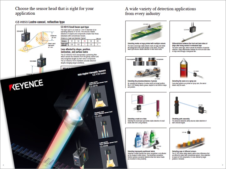 CZ-V20 Series RGB Digital Fibreoptic Sensors Catalogue (English)