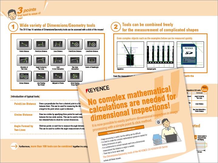 No more numerical calculation necessary for dimension measurement Just one click of operation should complete dimension inspection of image processing (English)