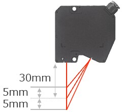 Reference distance 30mm Measurement range 5mm