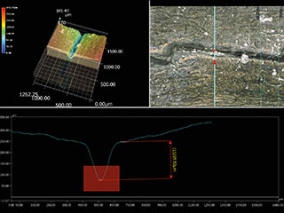 Profile measurement of cracking