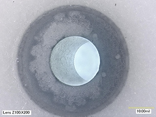 Appearance inspection of pacemaker component surface and side wall of hole (200x)