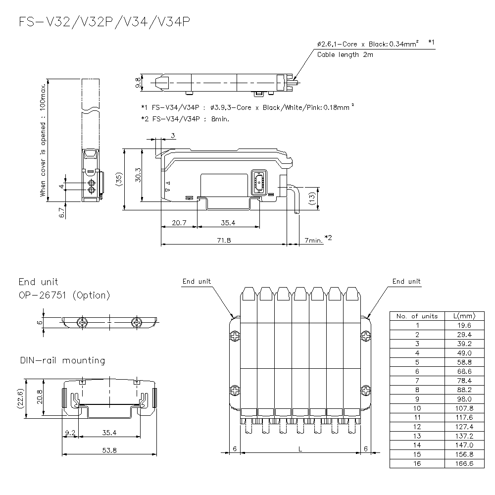 FS-V32/V32P/V34/V34P Dimension