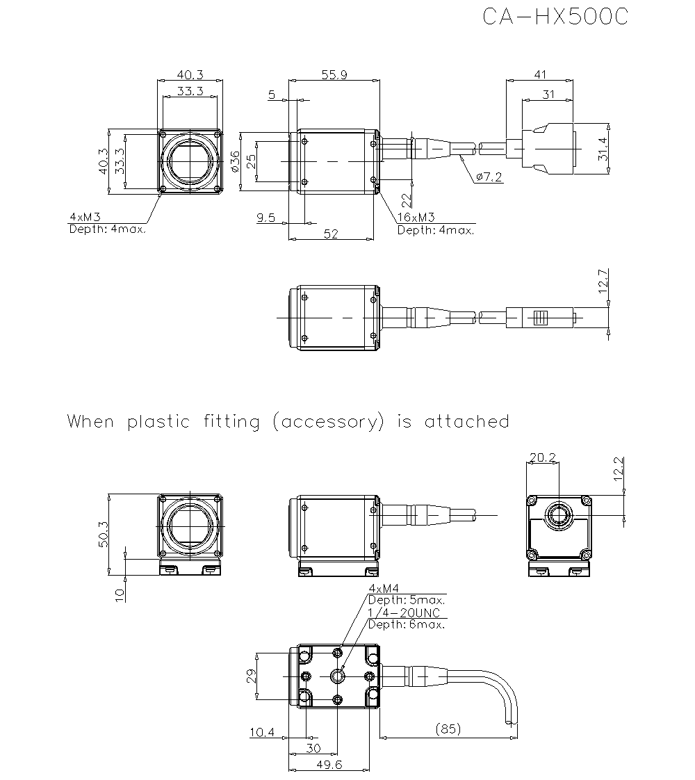 CA-HX500C Dimension