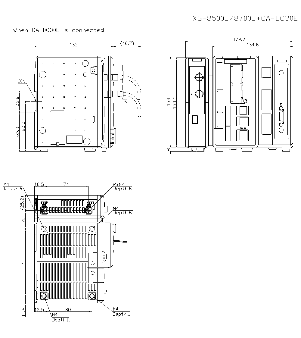 XG-8500L/8700L/CA-DC30E Dimension