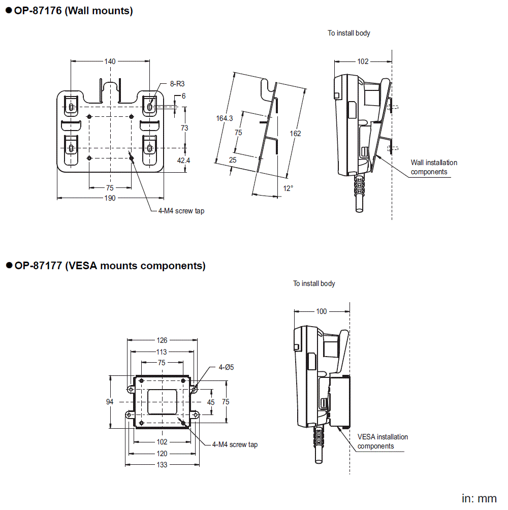 OP-87176/OP-87177 Dimension