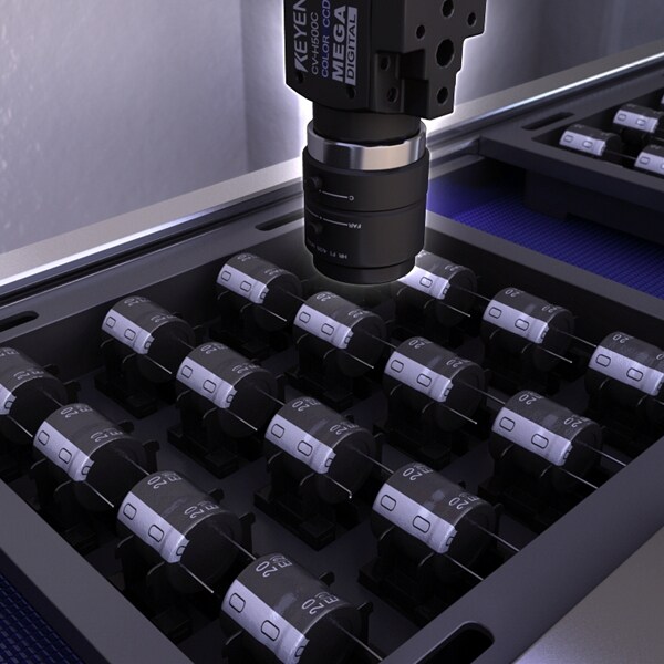 Dimensional measurements of electrolytic capacitors