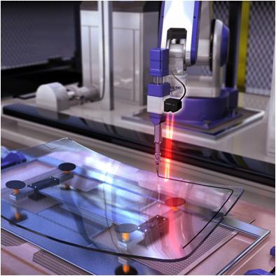 Dimensional measurement of a glue bead